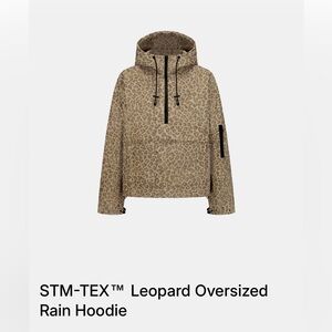 PUFFIT Leopard Print Fleece Hooded Rain Jacket